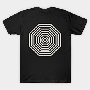 Black and white hexagon illusion T-Shirt